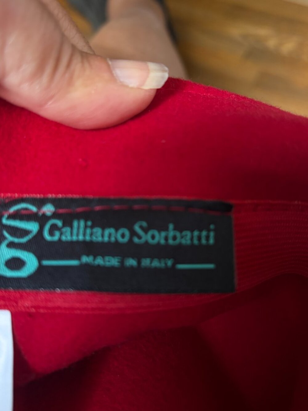 Galliano Sorbatti Red Rose Wool Hat Vintage Made in Italy - Picture 6 of 9